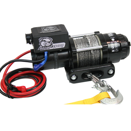 Bulldog Winch 3400lb Trailer/Utility Winch, 50' Synth Rope, Roller Frld, Mnt Plate 15018
